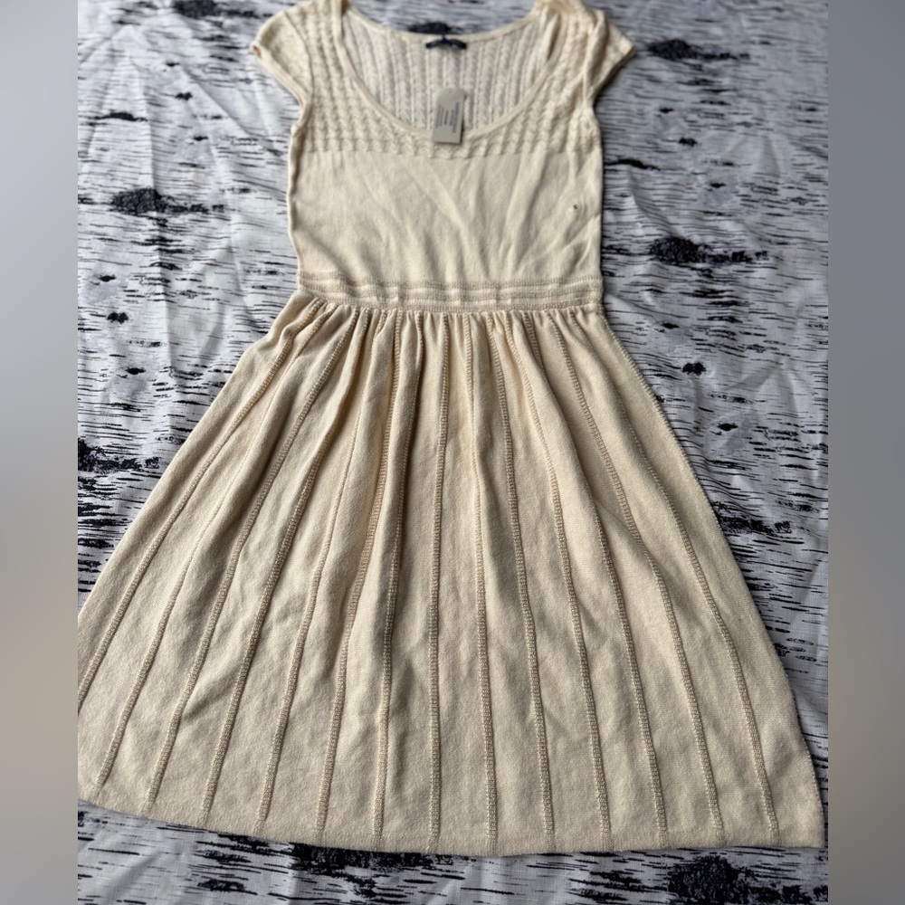 American Eagle Outfitters Cream Midi Dress